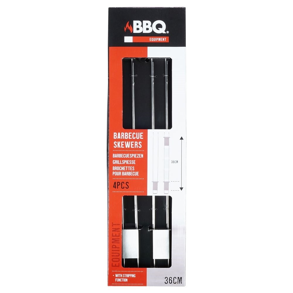 Four double grill skewers in stainless steel for vegetables & meat