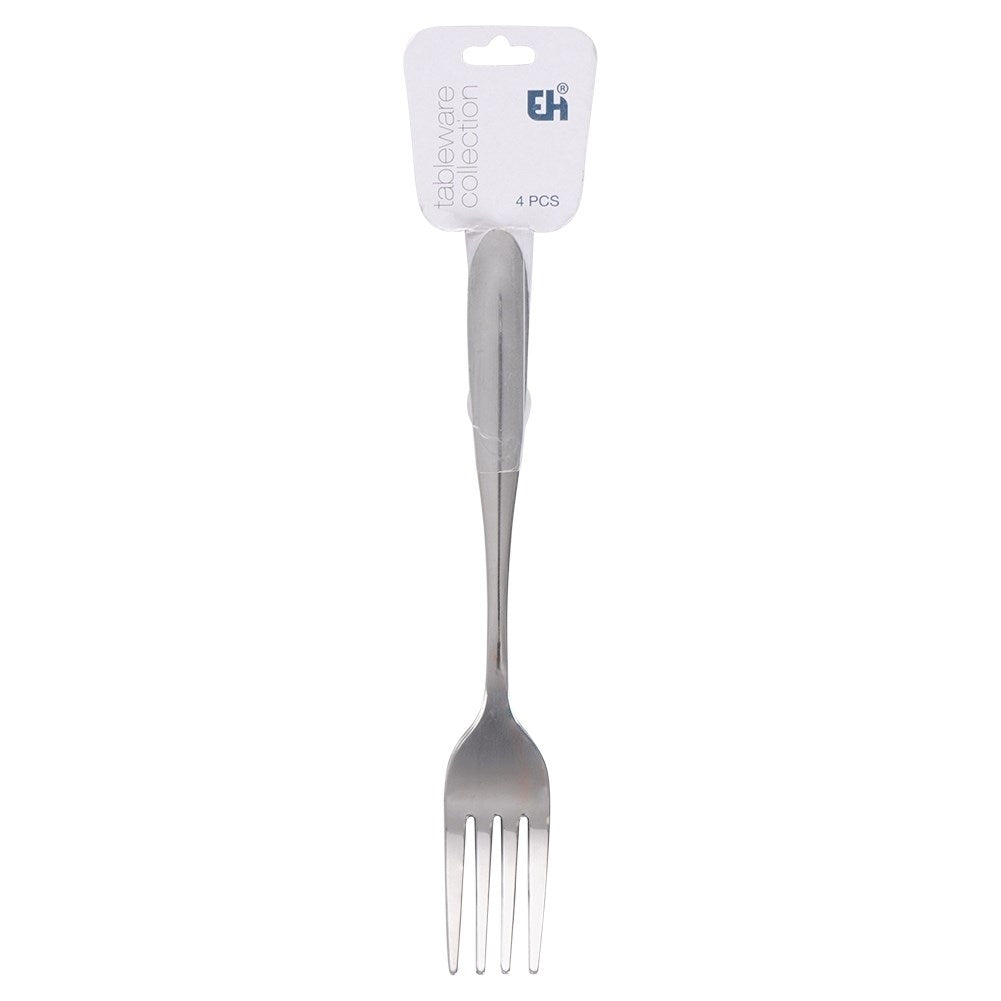 Four elegantly highly polished stainless steel table forks 19.5 cm
