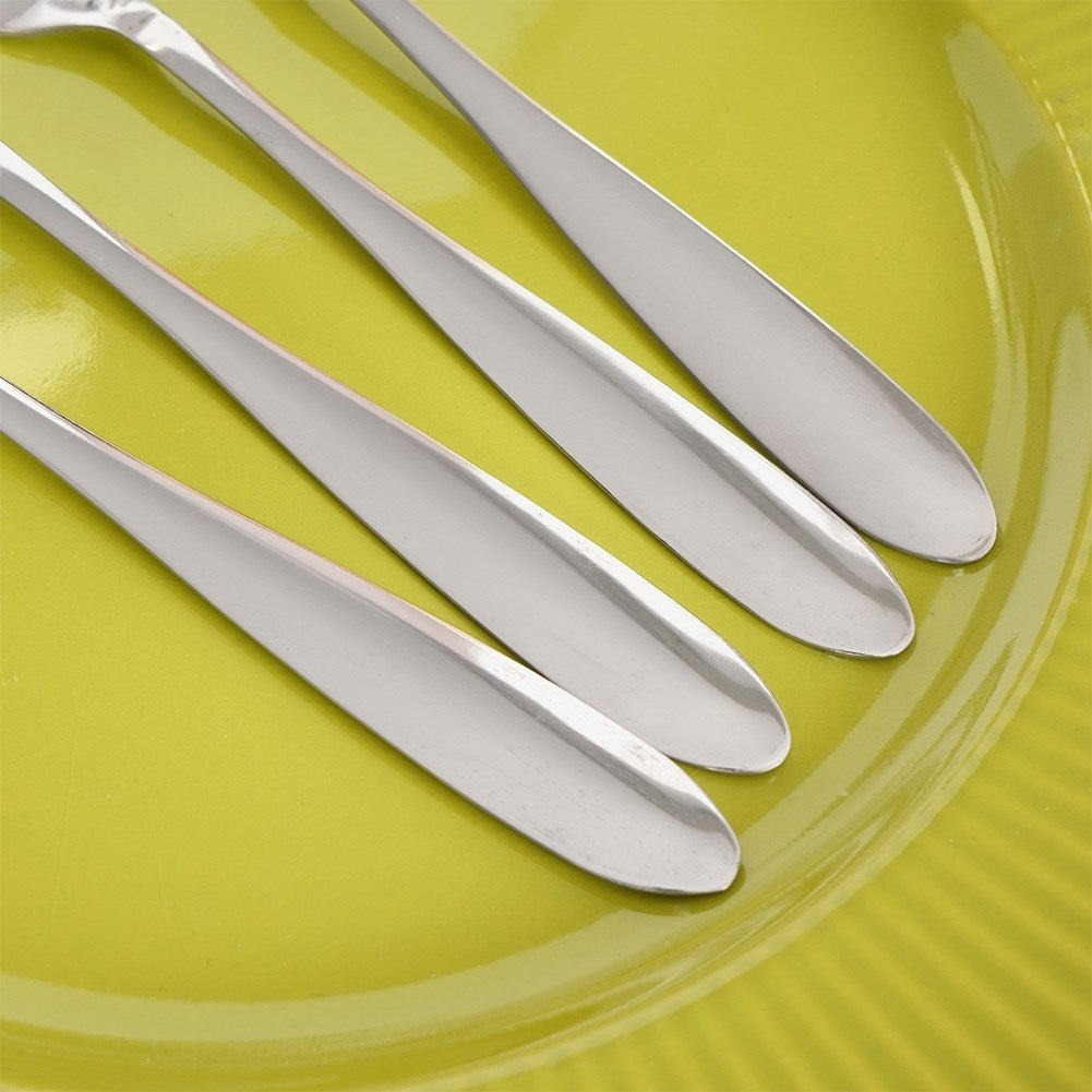 Four elegantly highly polished stainless steel table forks 19.5 cm