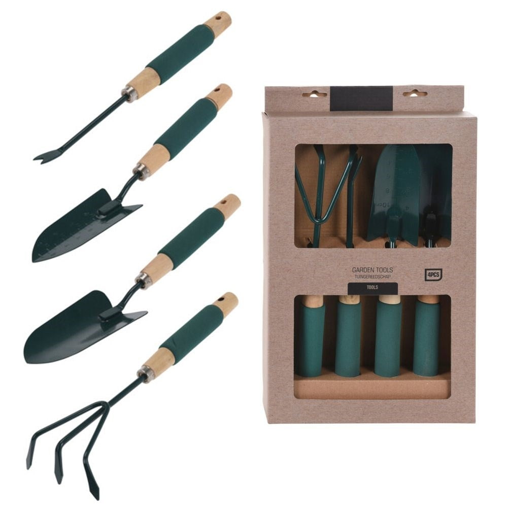 Four essential gardening tools with comfortable foam grips
