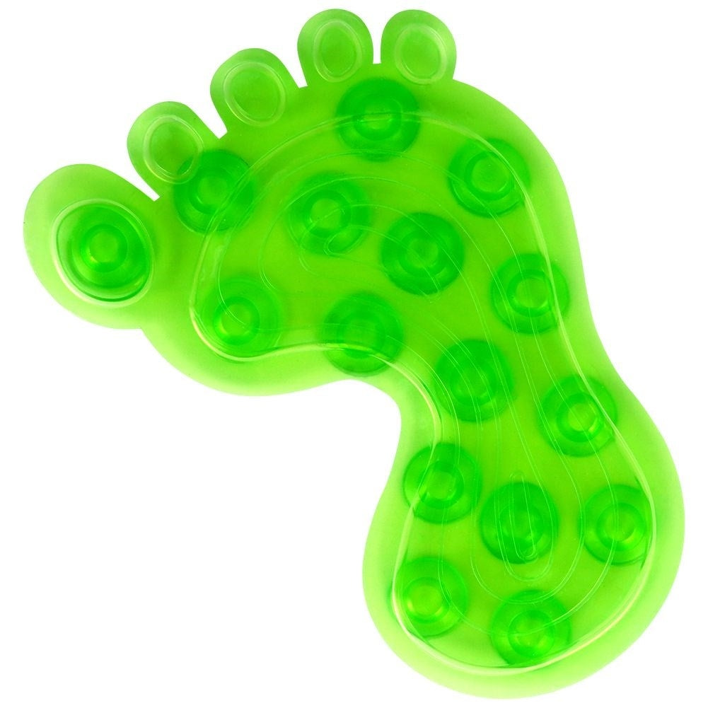 Four green non-slip mats with suction cups for shower/bathtub