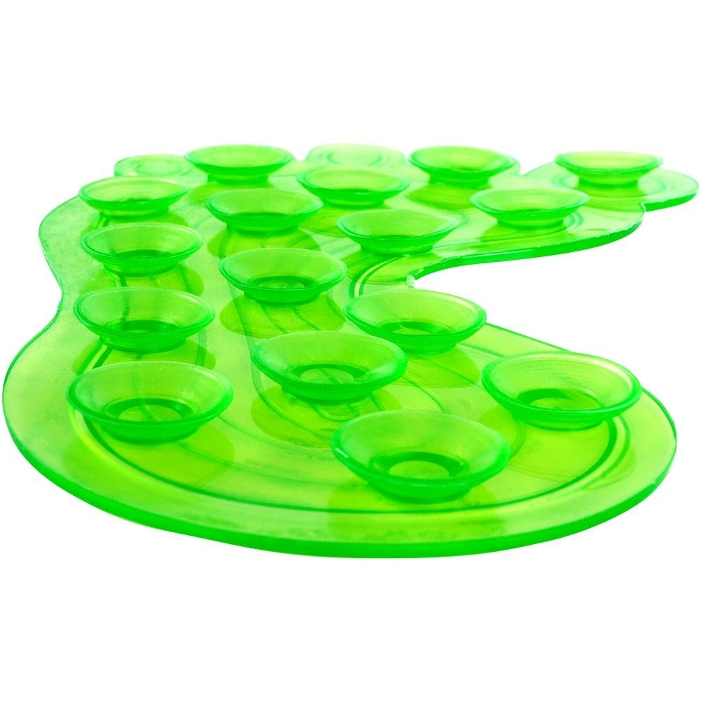 Four green non-slip mats with suction cups for shower/bathtub