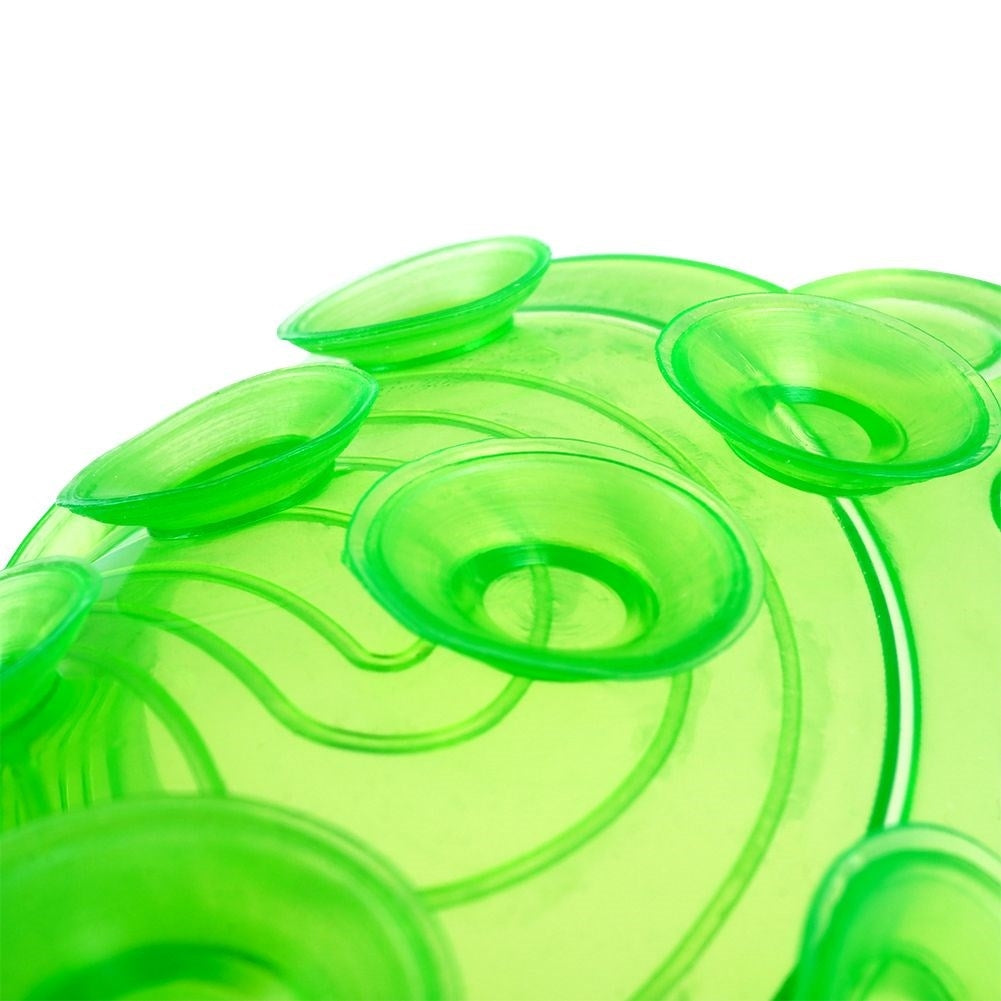 Four green non-slip mats with suction cups for shower/bathtub