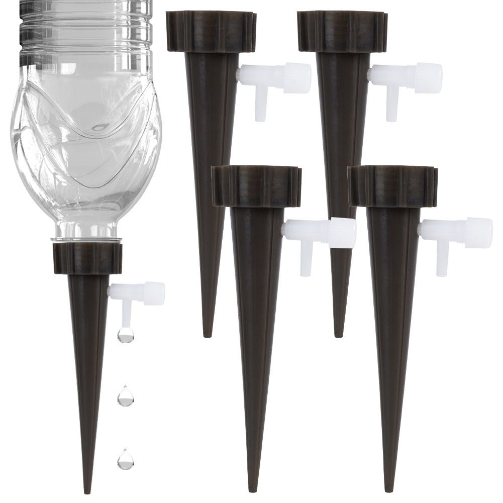 Four irrigation systems with drip valve and flow settings