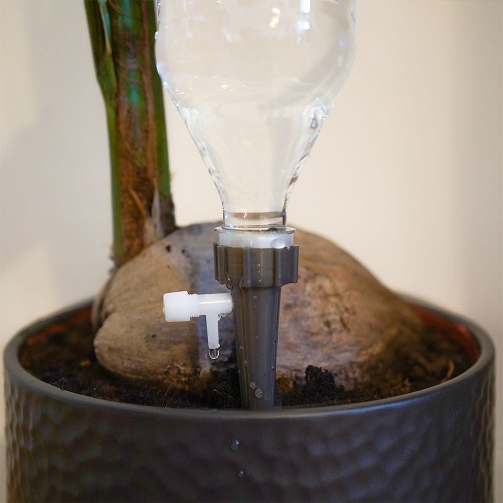 Four irrigation systems with drip valve and flow settings