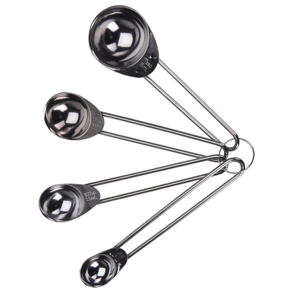 Four kitchen measures in stainless steel - indispensable kitchen tool