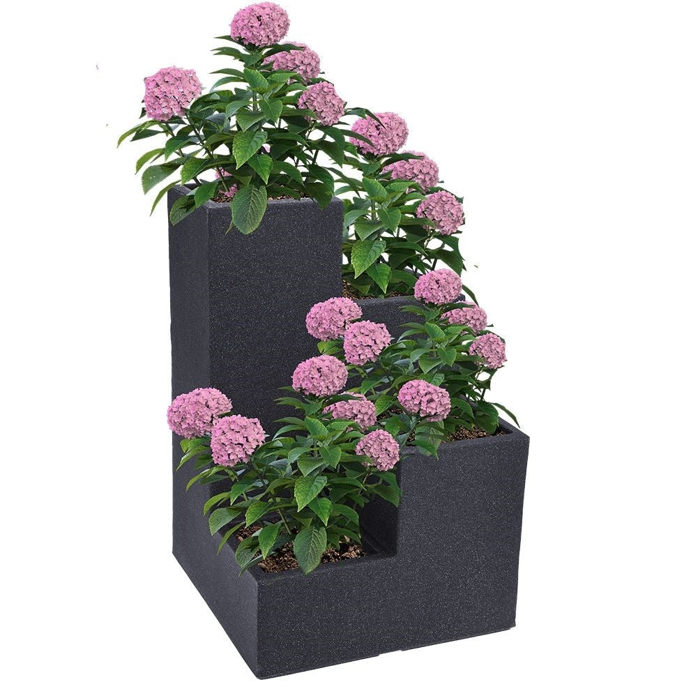 Four levels of plant cascade in stone imitation for the garden
