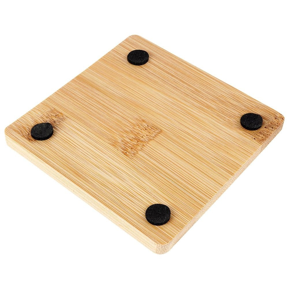 Four non-slip bamboo coasters for cups and glasses