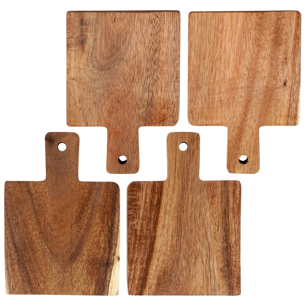 Four non-slip coasters in acacia wood for cups and glasses