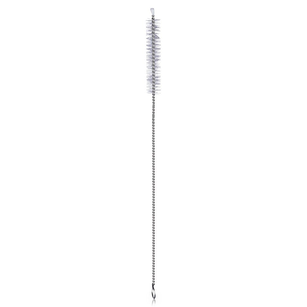 Four reusable glass straws with cleaning brush