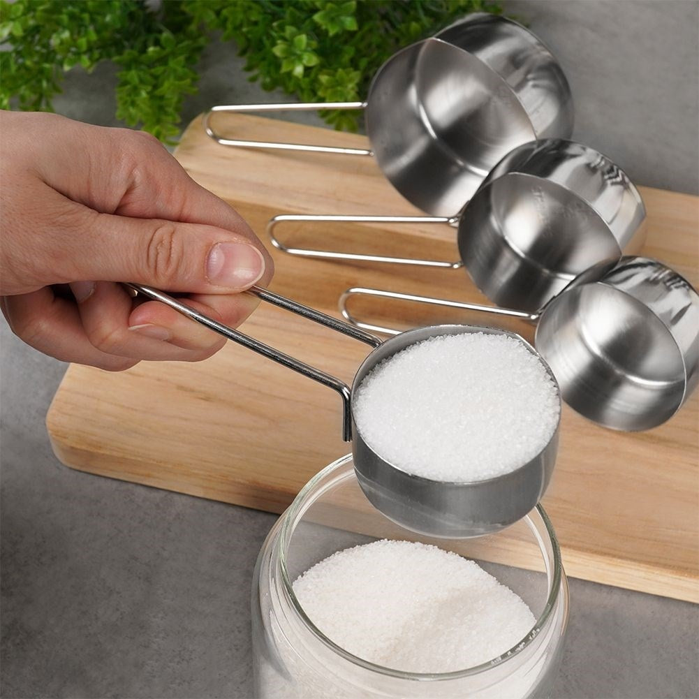 Four stainless steel kitchen measures - Perfect for measuring