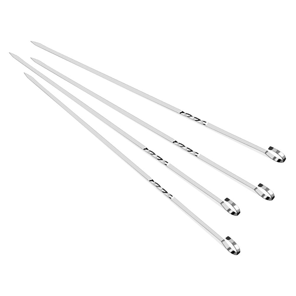 Four stainless steel skewers for grilling and oven baking