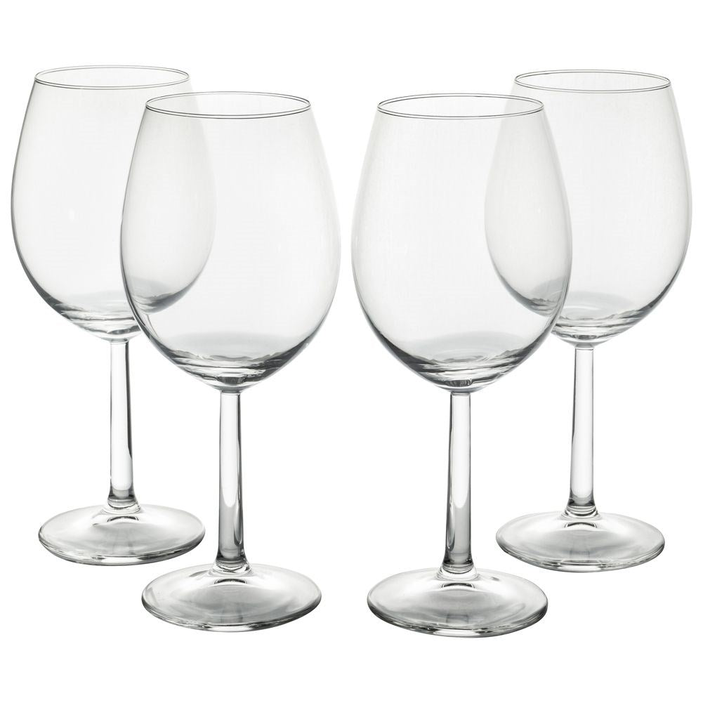 Four wine glasses with glass bucket for ice or bottle