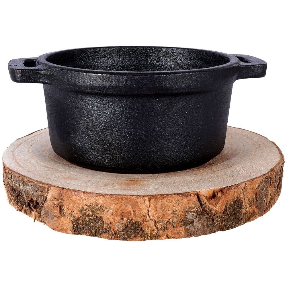 Four wooden boards with bark - natural coasters for cups and candles