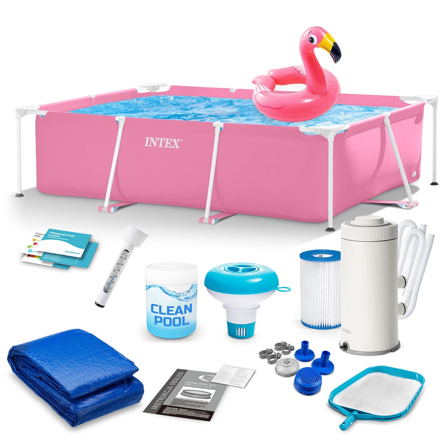 Frame garden pool 220 x 150 x 60 cm 15 in 1 INTEX 28266