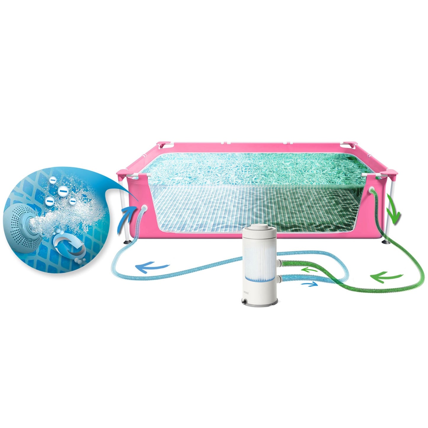 Frame garden pool 220 x 150 x 60 cm 15 in 1 INTEX 28266