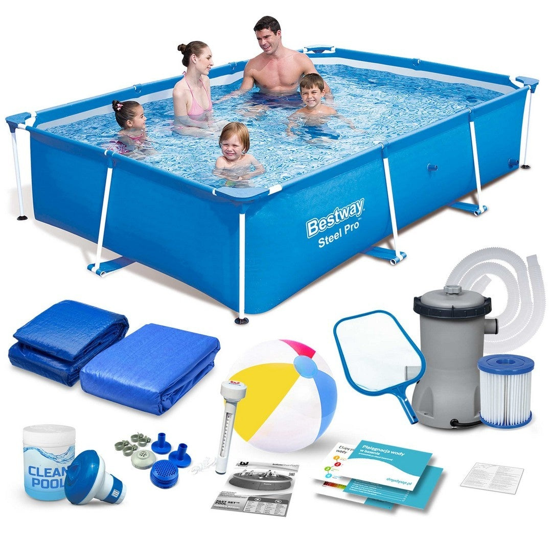 Frame garden pool 259 x 170 x 61 cm 15-in-1 set Bestway 56403