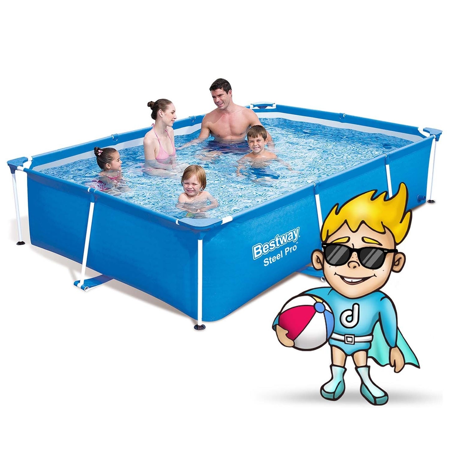 Frame garden pool 259 x 170 x 61 cm 15-in-1 set Bestway 56403