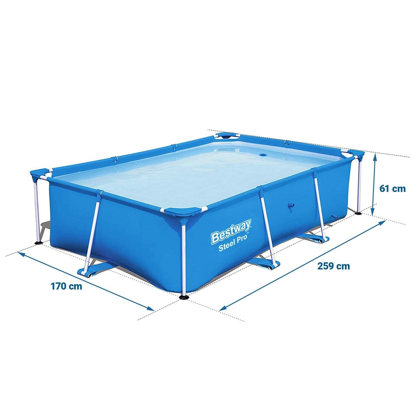 Frame garden pool 259 x 170 x 61 cm 15-in-1 set Bestway 56403