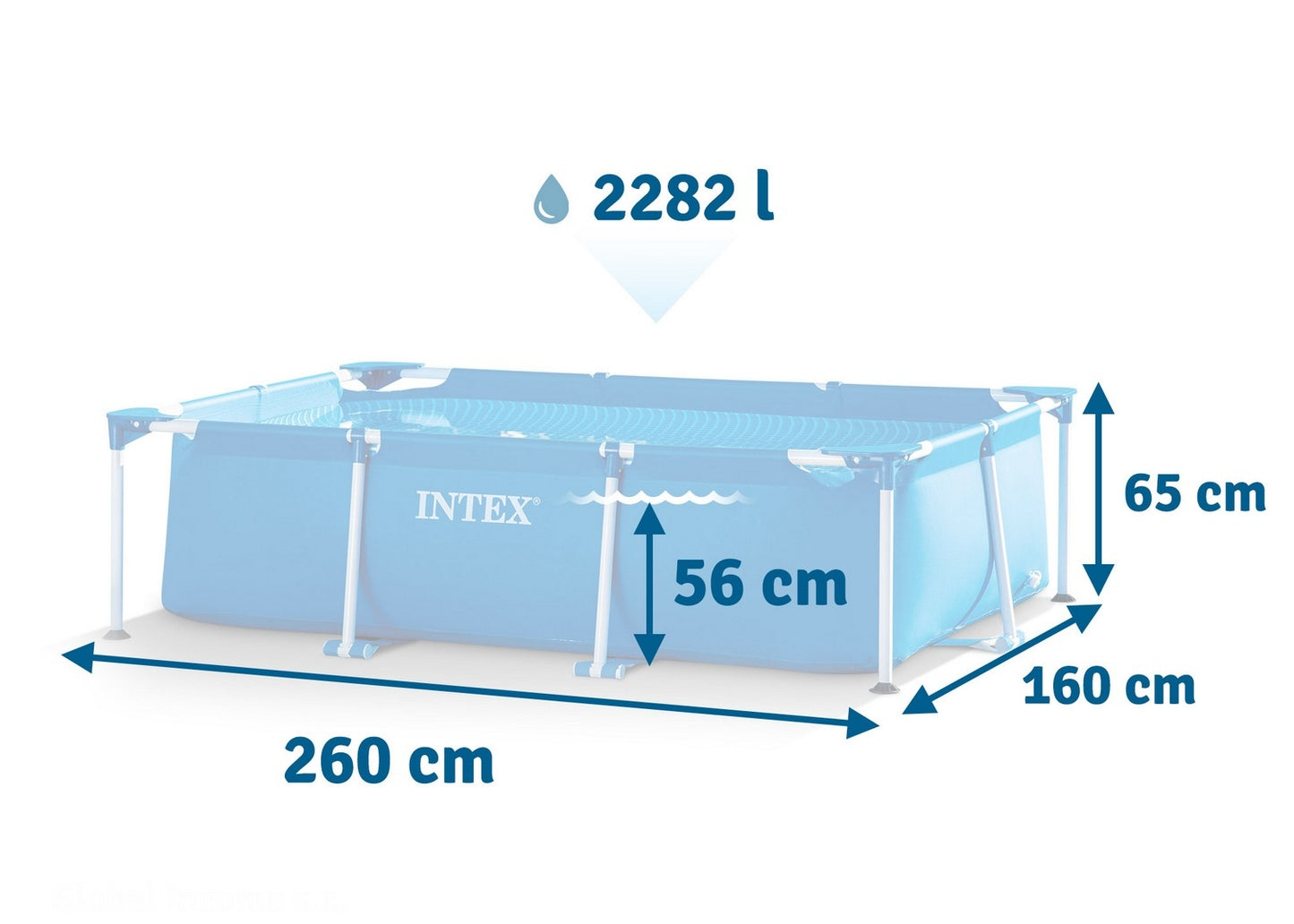 Frame garden pool 260 x 160 x 65 cm 2in1 INTEX 28271