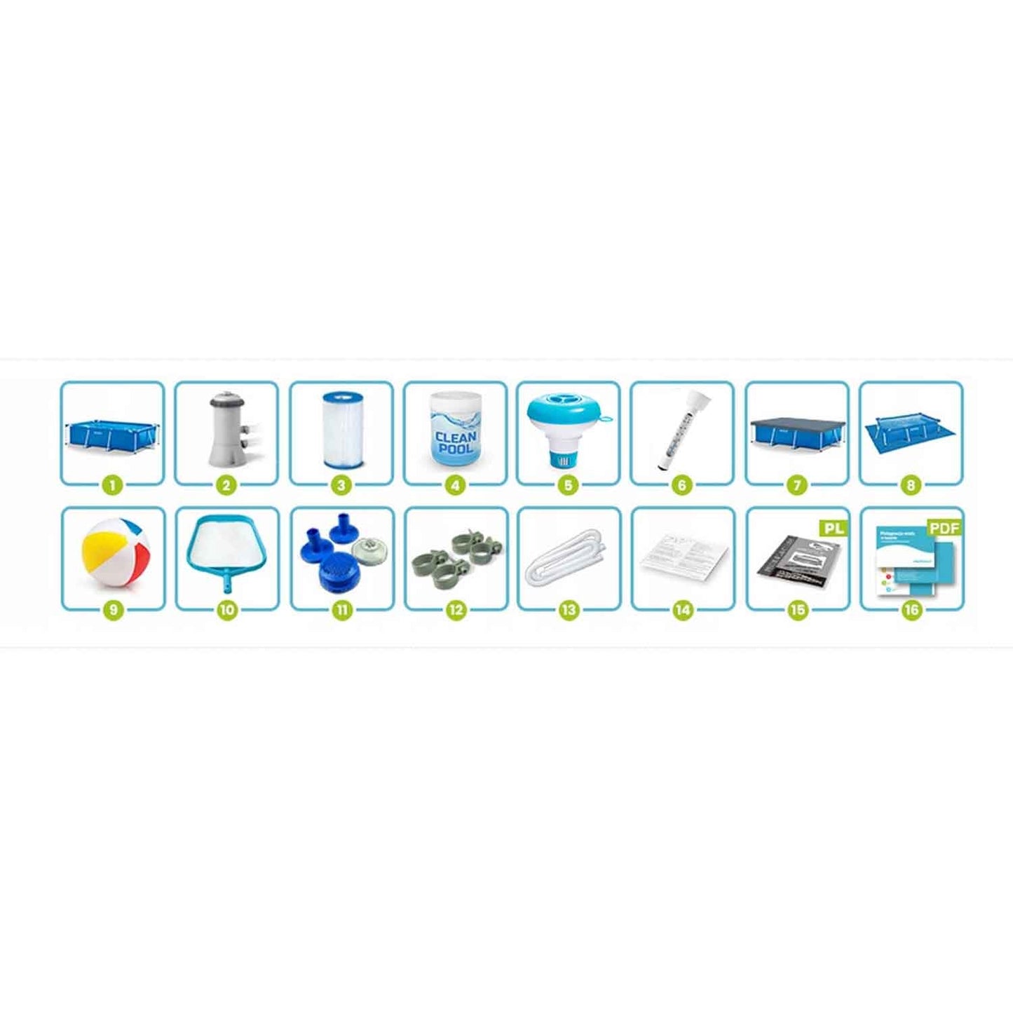 Frame garden pool 300 x 200 x 75 cm 15 in 1 INTEX 28272