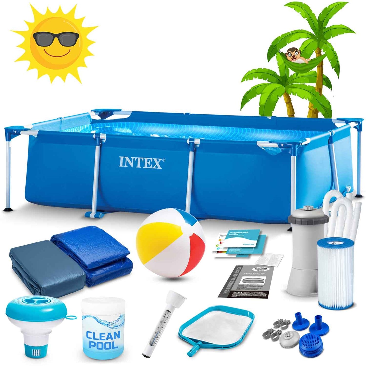 Frame garden pool 300 x 200 x 75 cm 15 in 1 INTEX 28272