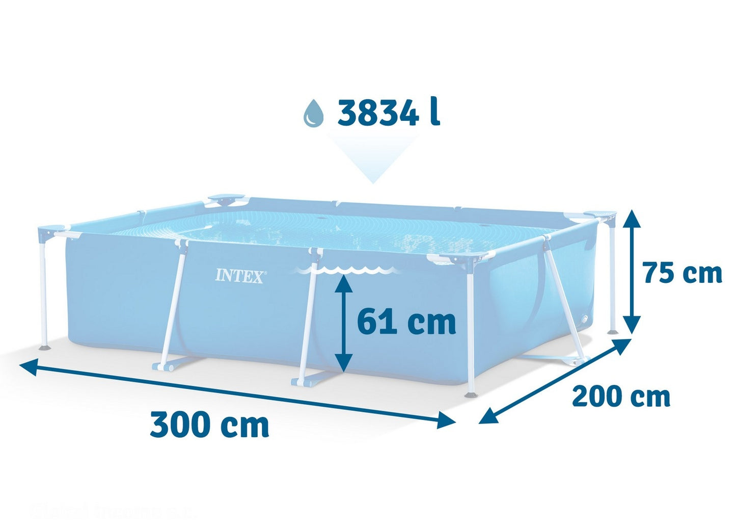 Frame garden pool 300 x 200 x 75 cm 2in1 INTEX 28272
