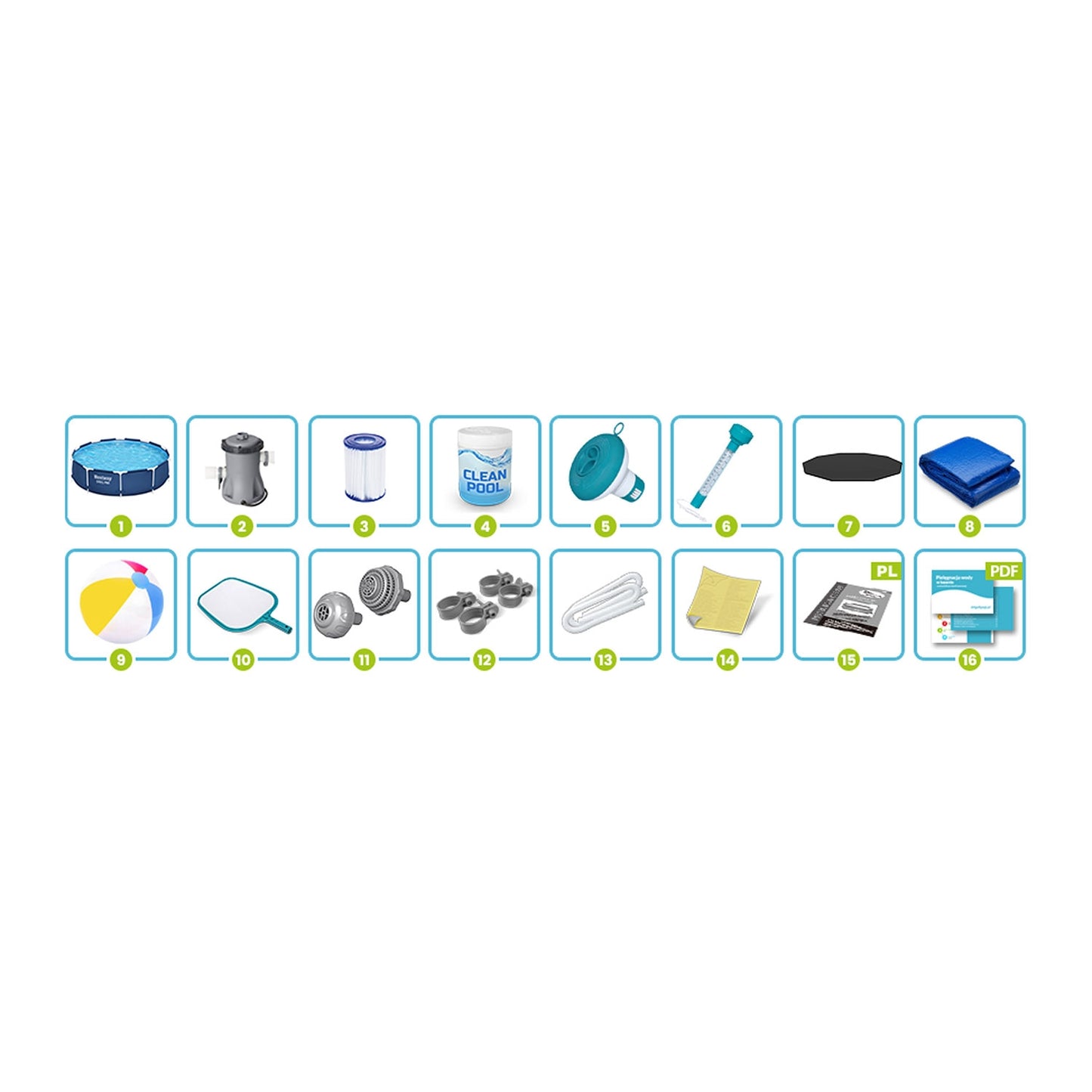 Frame garden pool 305 x 76 cm 16in1 Bestway 56679