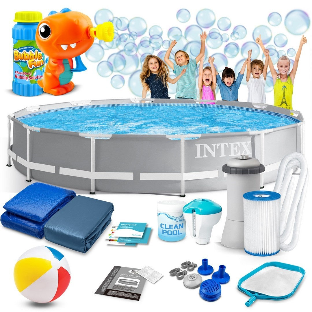 Frame garden pool 366 x 76 cm 16in1 INTEX 26712 + bubble machine FREE