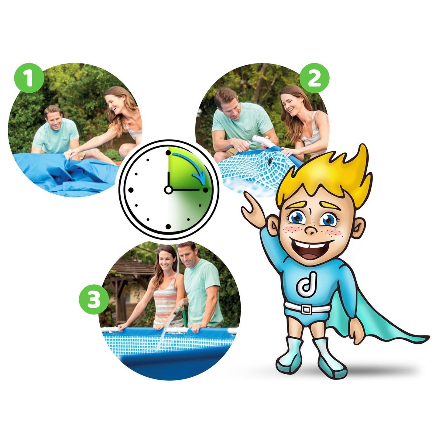 Frame swimming pool for children with roof 183 x 38 cm INTEX 28209