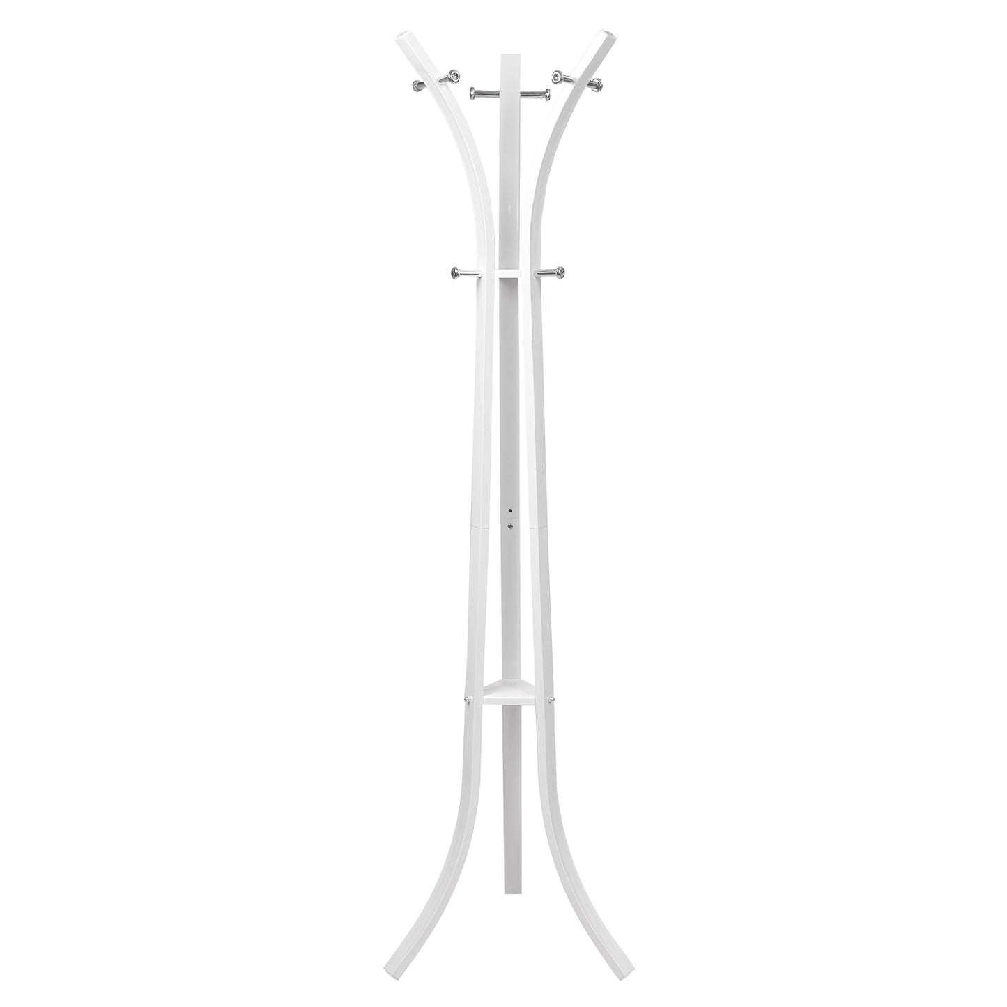 Freestanding Metal Clothes Rack, 12 Hooks, White