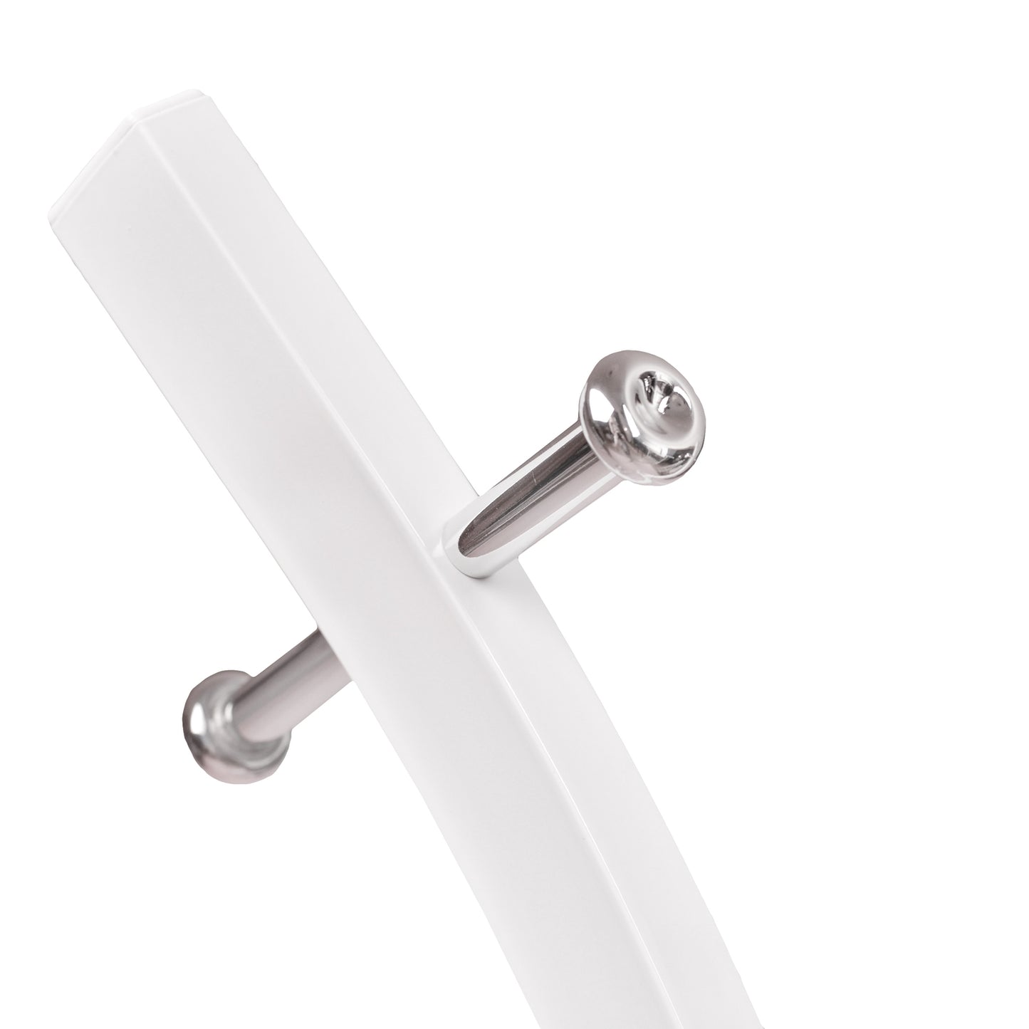 Freestanding Metal Clothes Rack, 12 Hooks, White