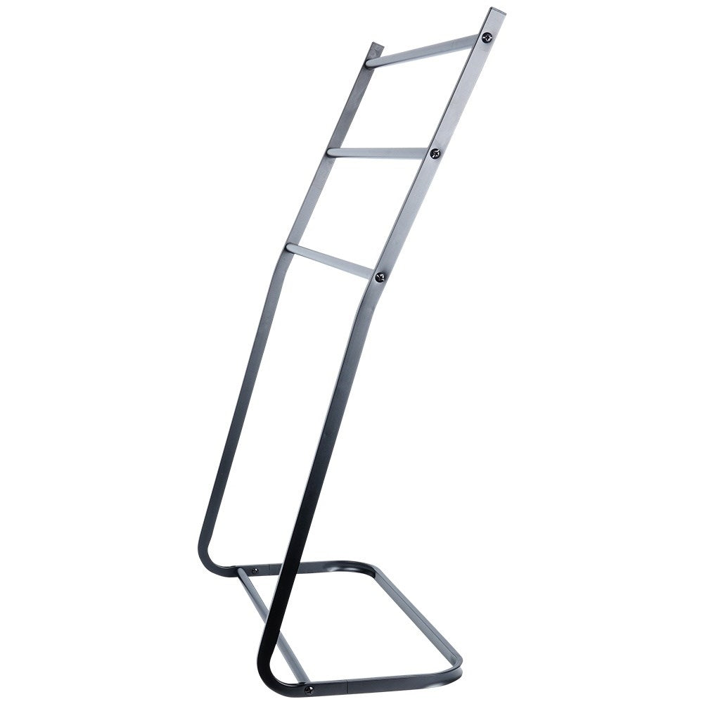 Freestanding Towel and Clothes Hanger in Black Metal
