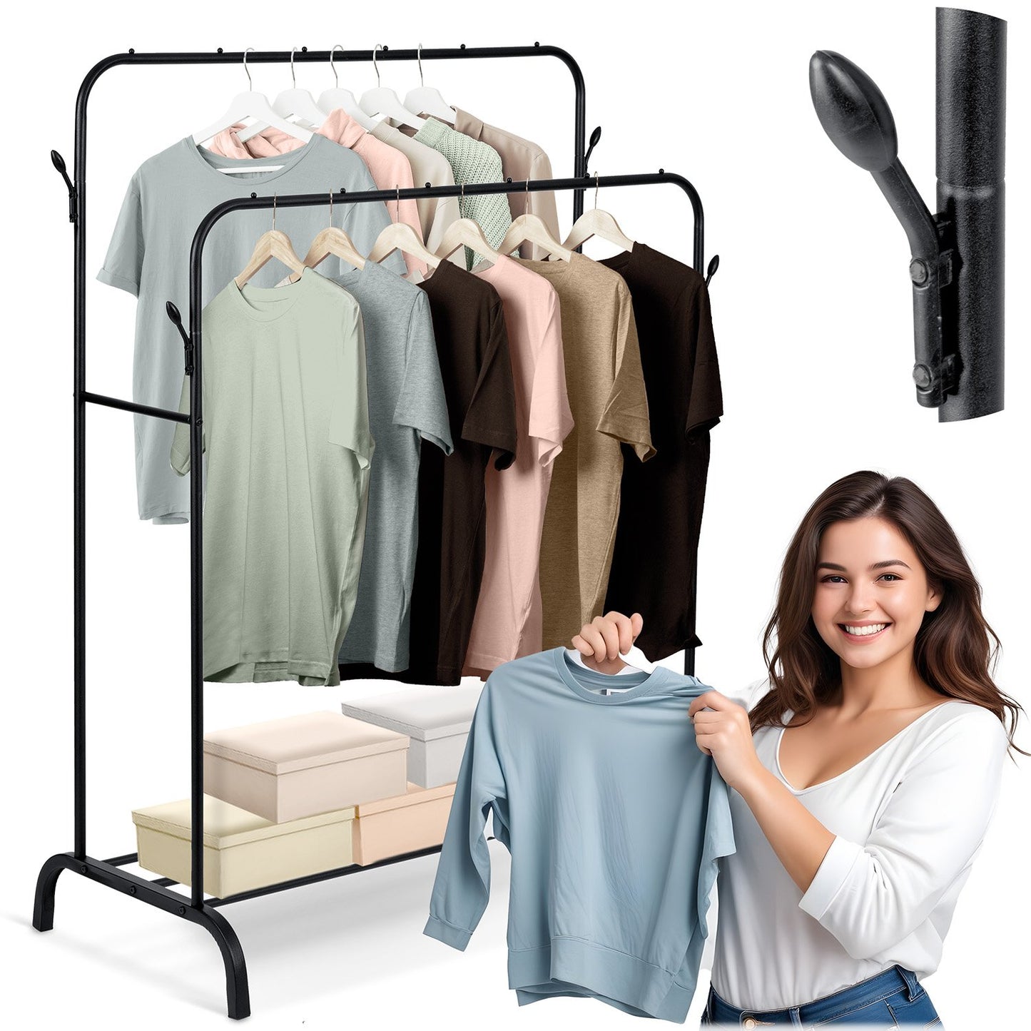 Freestanding clothes hanger Massido MS-867 black
