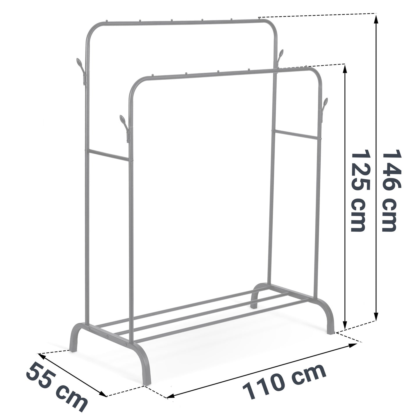Freestanding clothes hanger Massido MS-867 black