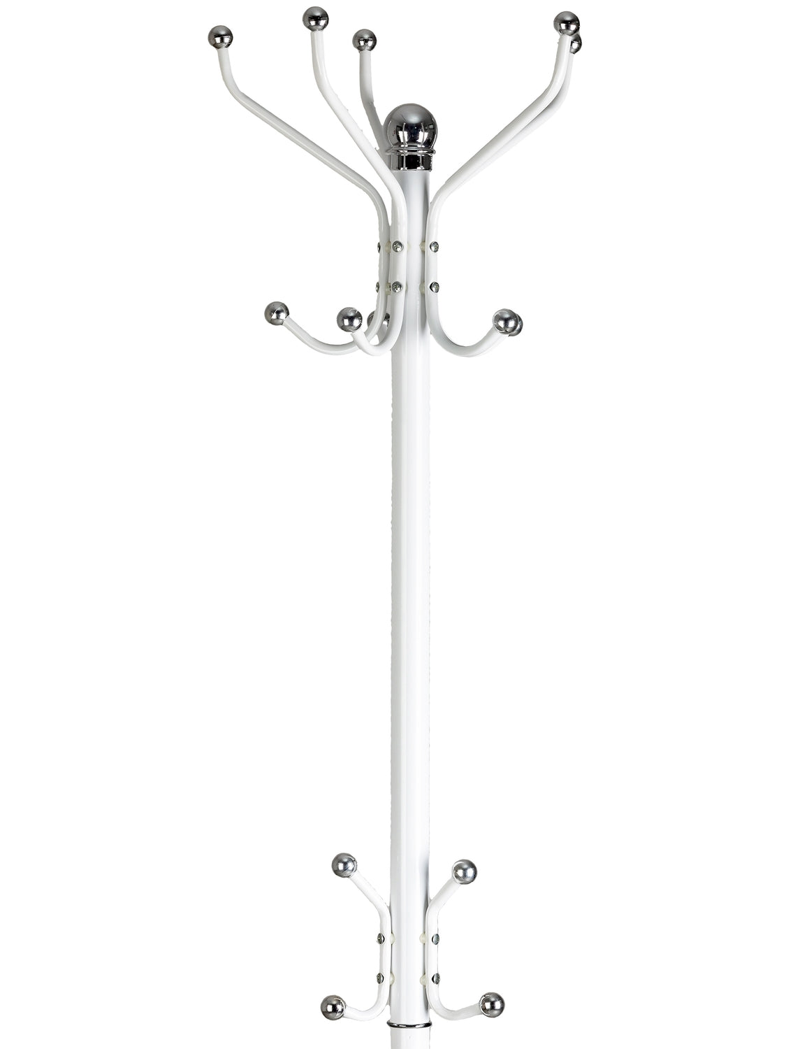 Freestanding clothes hanger with 16 hooks, white