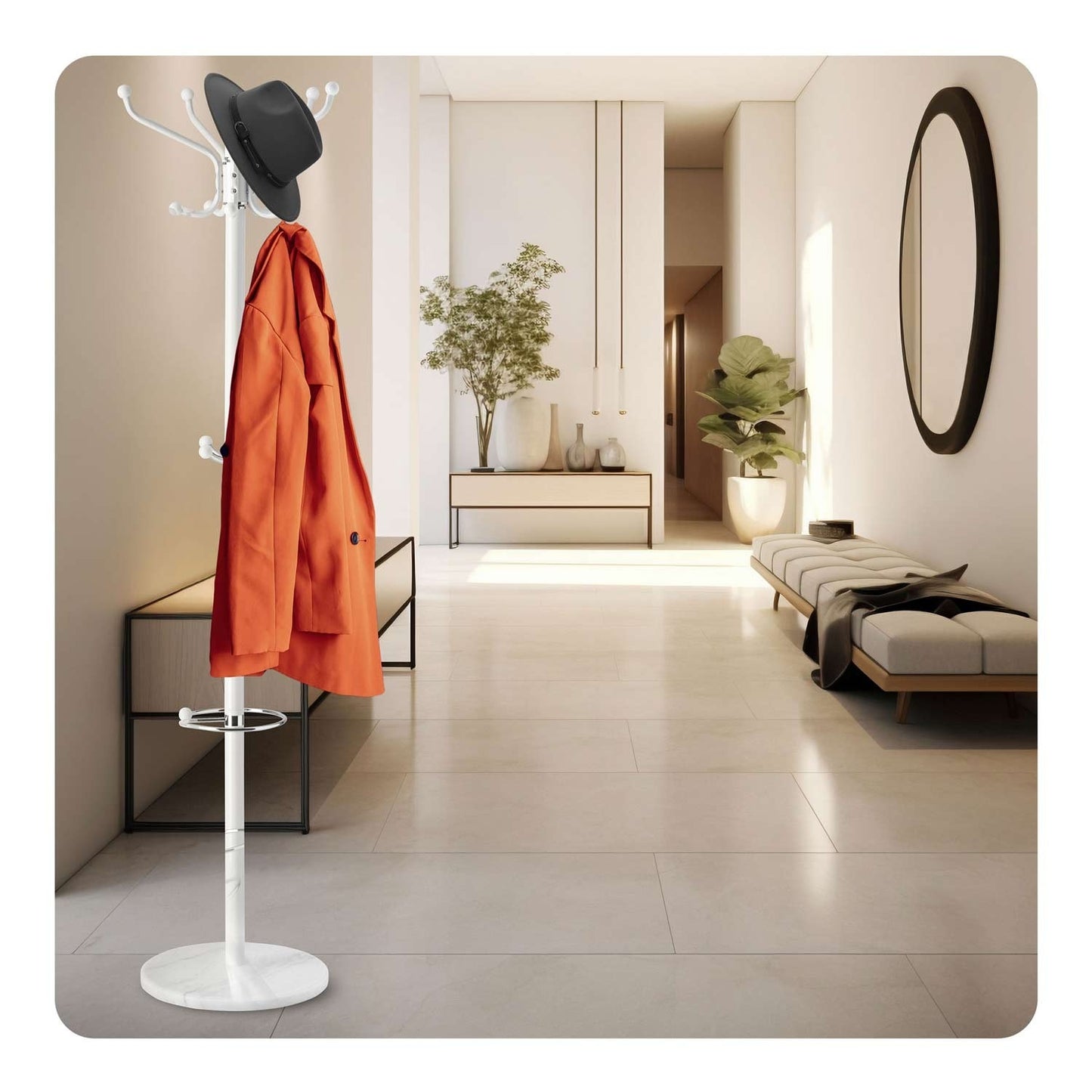 Freestanding clothes hanger with marble base Massido 684101