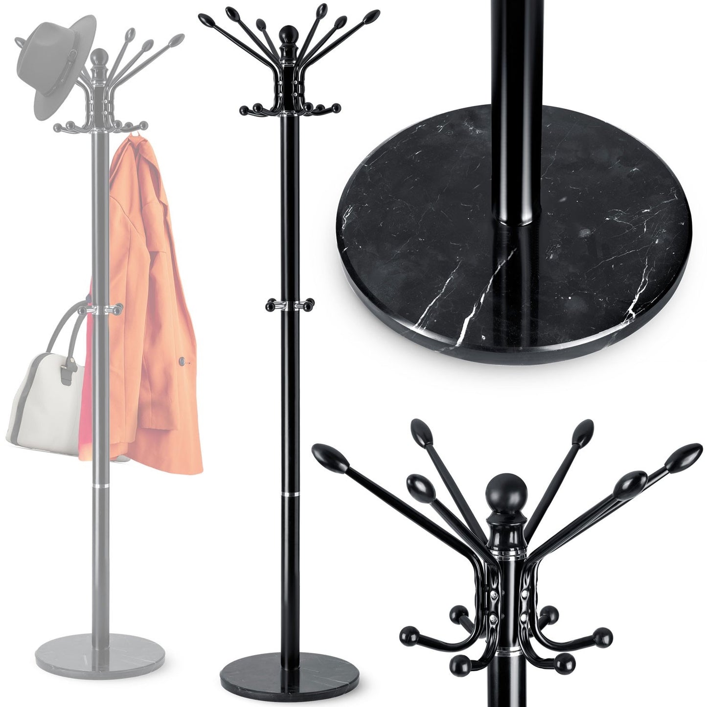 Freestanding clothes hanger with marble base Massido 684300