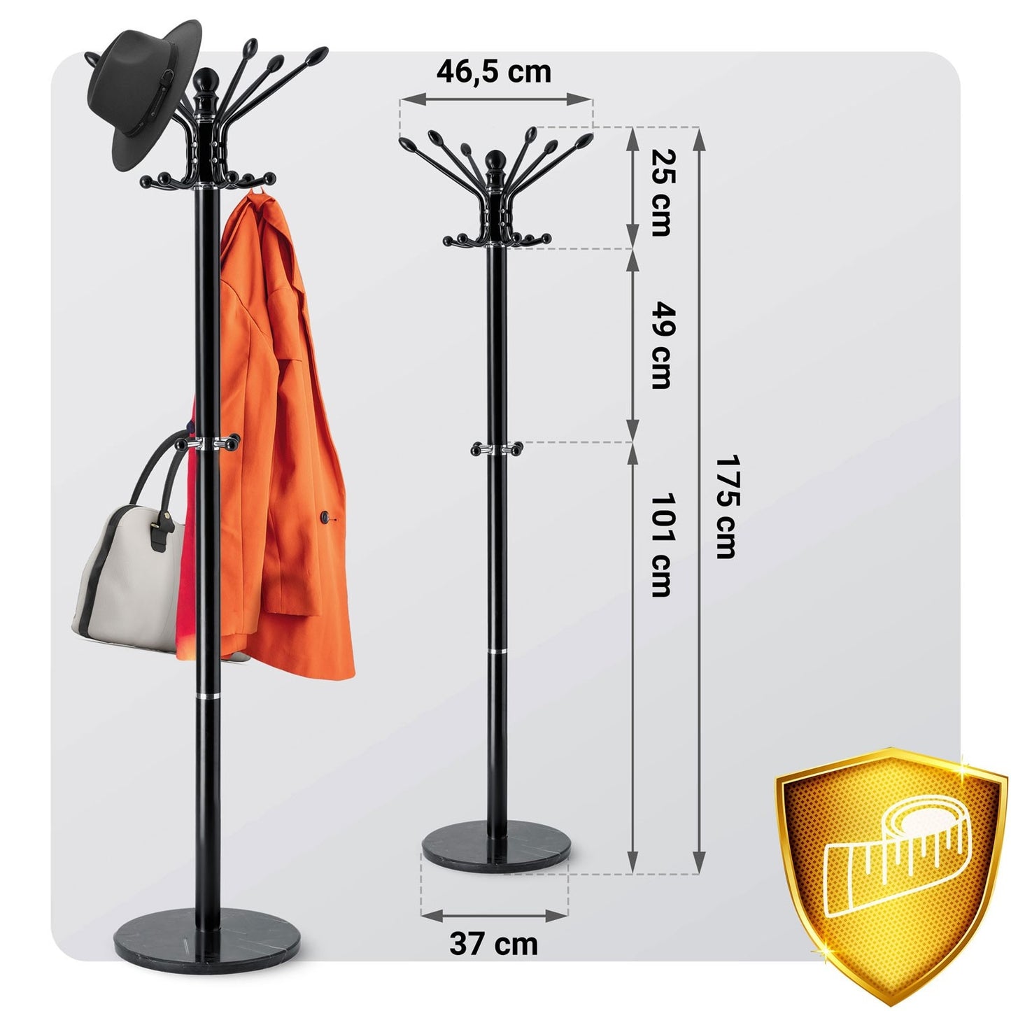 Freestanding clothes hanger with marble base Massido 684300