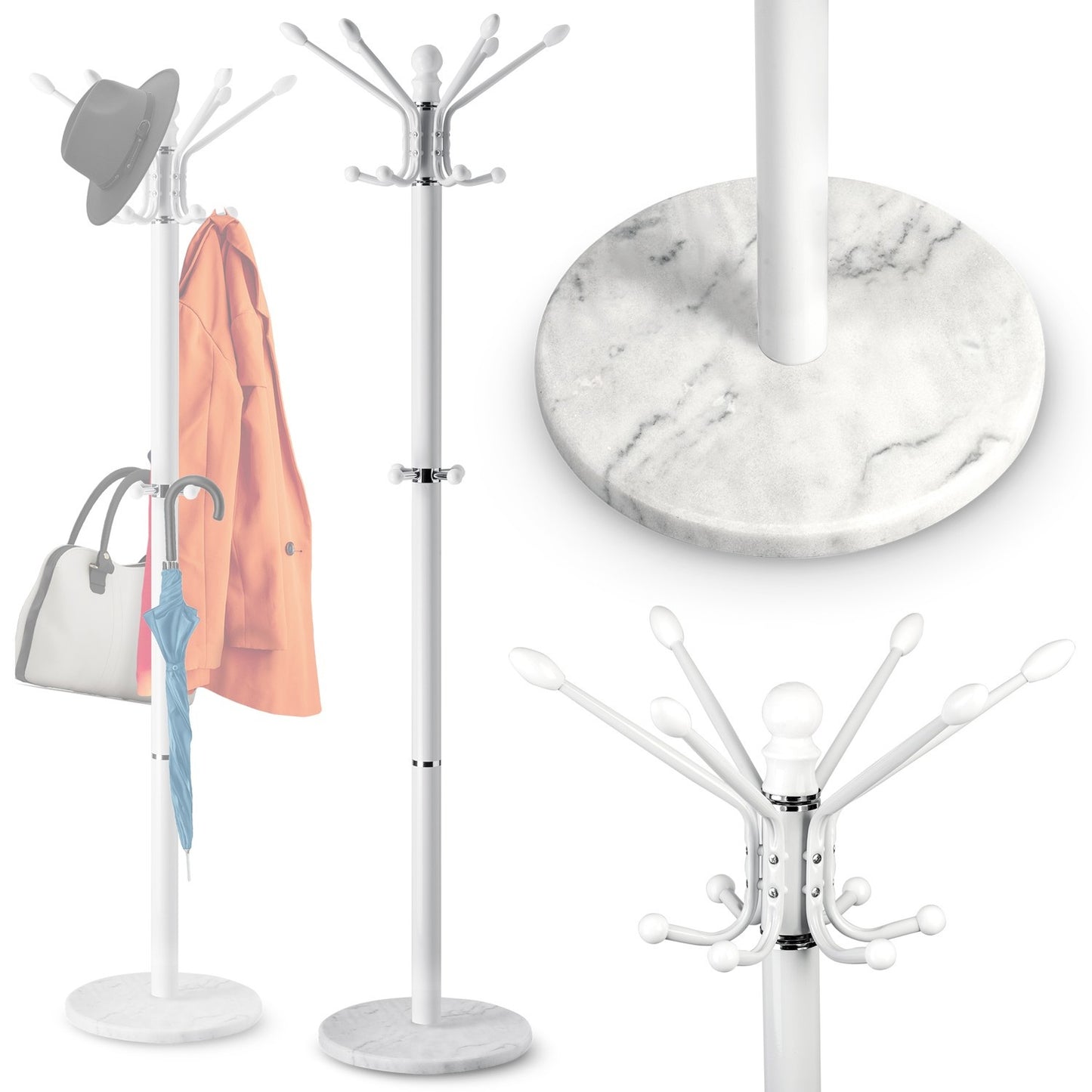 Freestanding clothes hanger with marble base Massido 684301