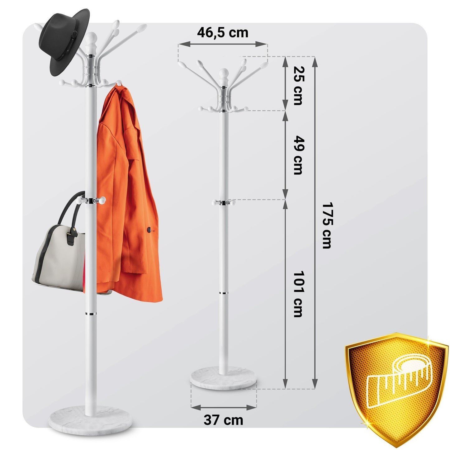 Freestanding clothes hanger with marble base Massido 684301
