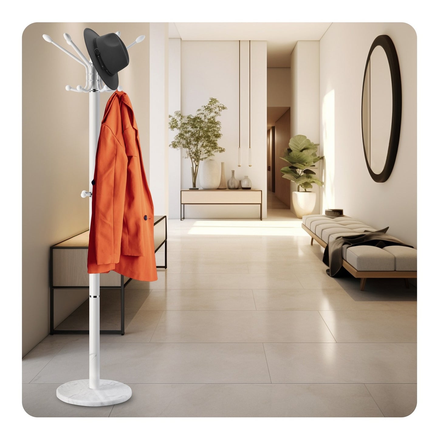 Freestanding clothes hanger with marble base Massido 684301