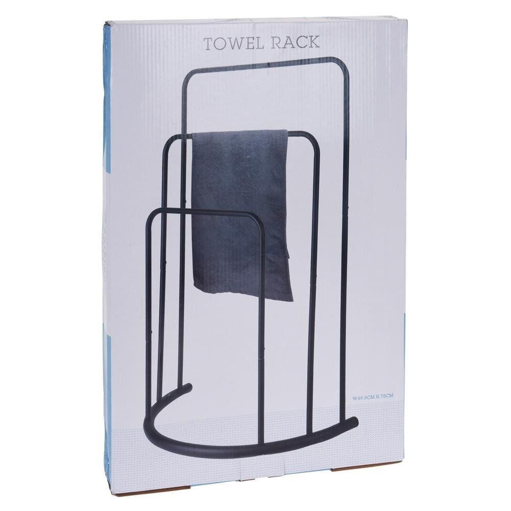Freestanding towel rack with 3 cross bars for clothes