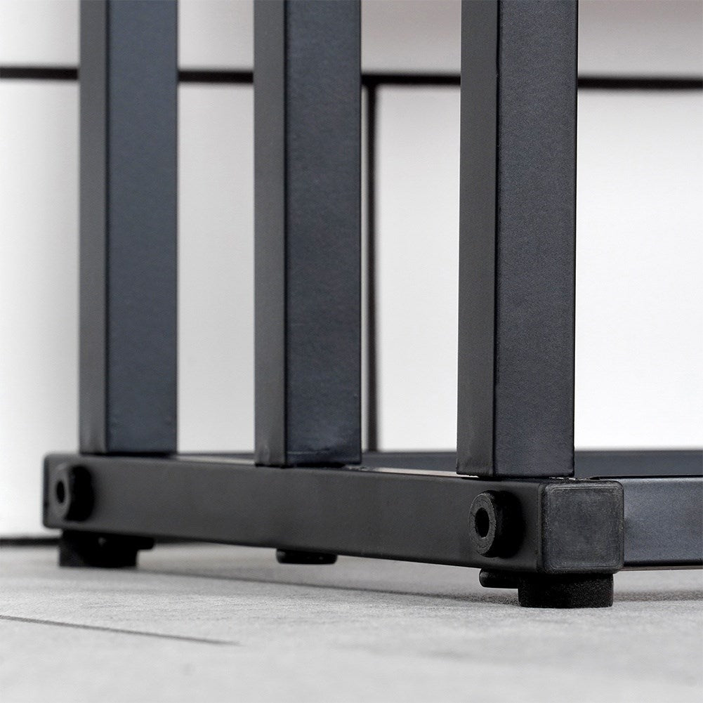 Freestanding towel rail with 3 black metal bars