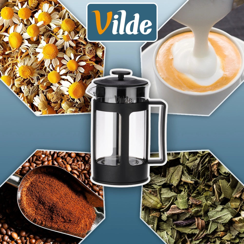 French Press Coffee Maker, 600 ml Glass