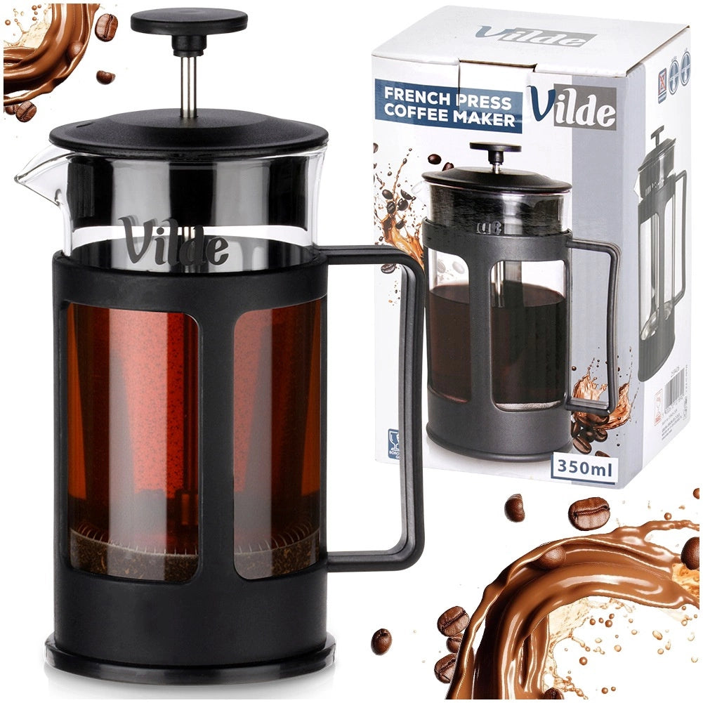French Press Coffee Maker, Glass, 350 ml