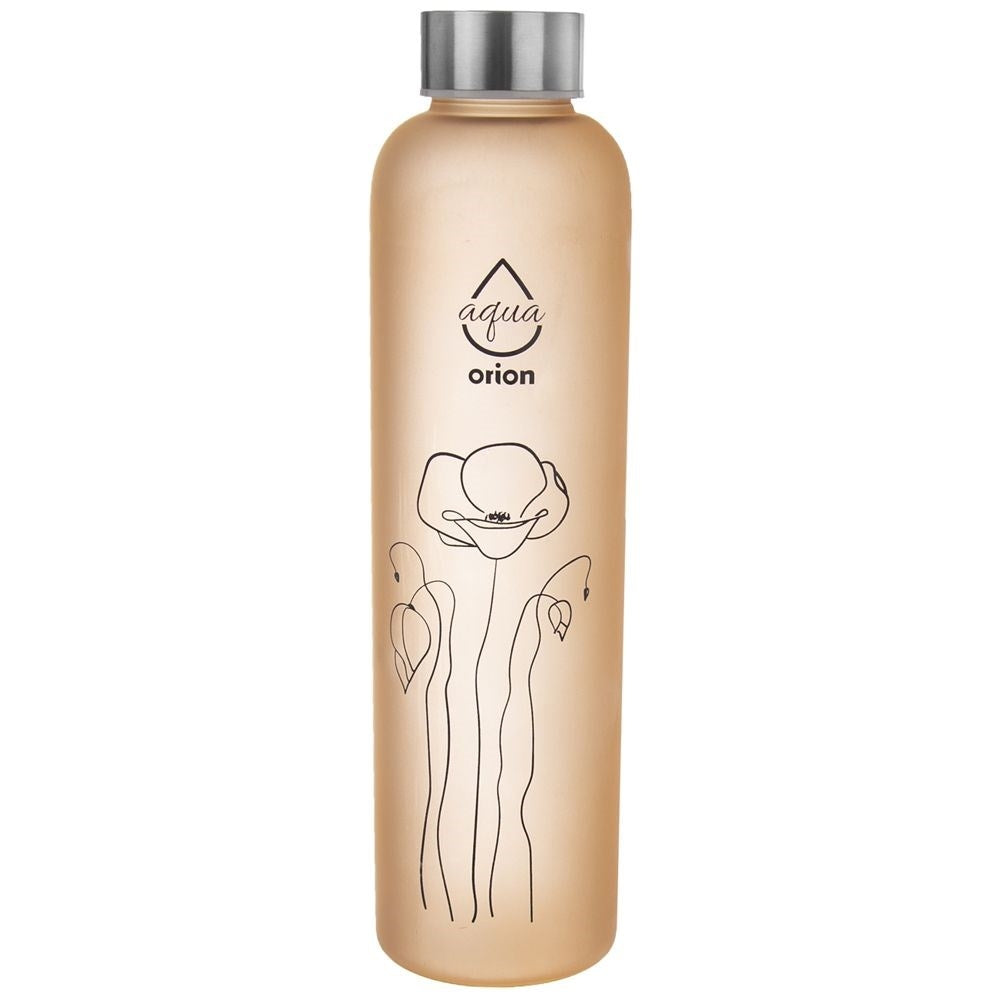 Frosted Glass Bottle with Steel Lid - Perfect for Transport