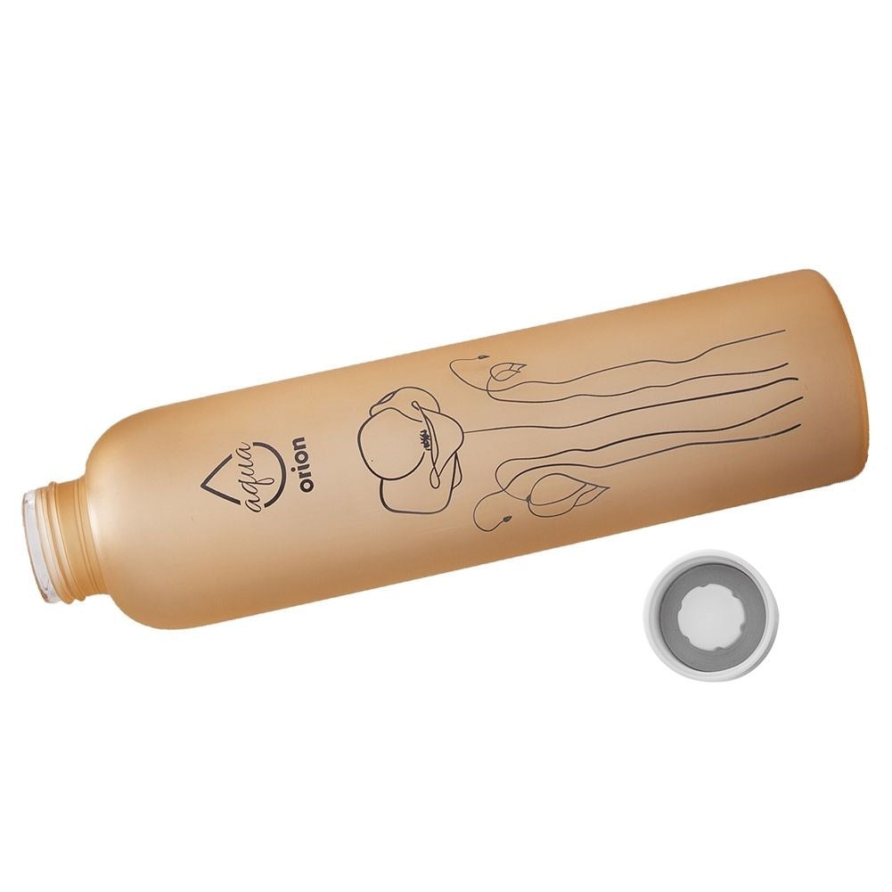 Frosted Glass Bottle with Steel Lid - Perfect for Transport