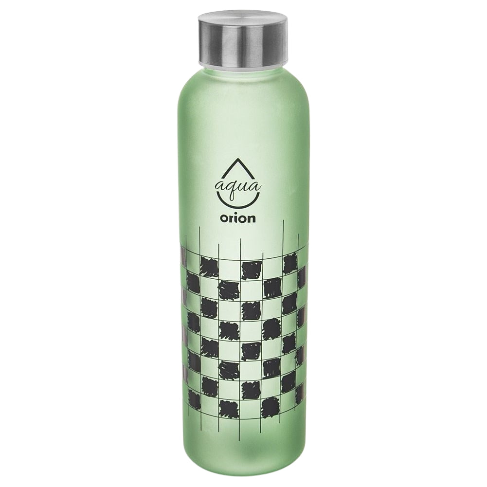 Frosted Water Bottle with Steel Lid and Seal for Transport