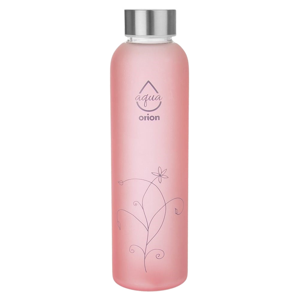 Frosted Water Bottle with Steel Lid and Seal for Transport